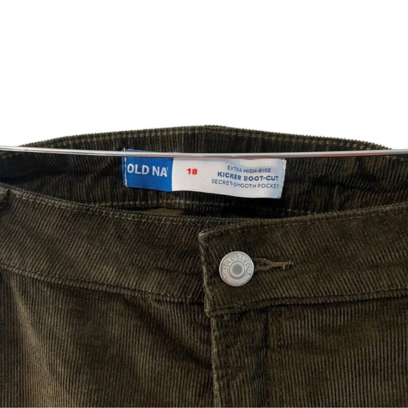 Old Navy Corduroy Pant Plus 18 Extra High-Rise Kicker Boot Cut Olive Green - Picture 7 of 7
